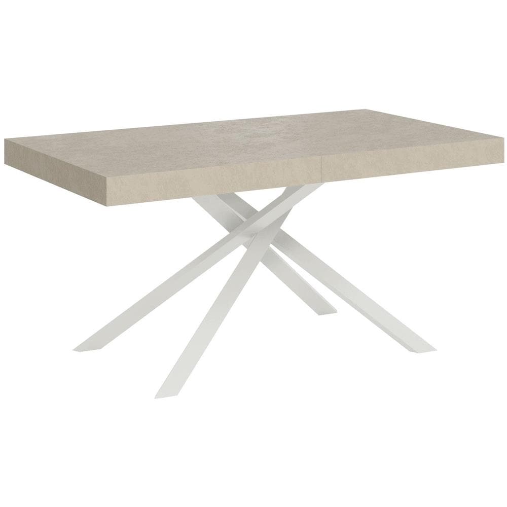 Tavolo allungabile 80x160/244 cm Karida Cashmere gambe bianche - Foto 1