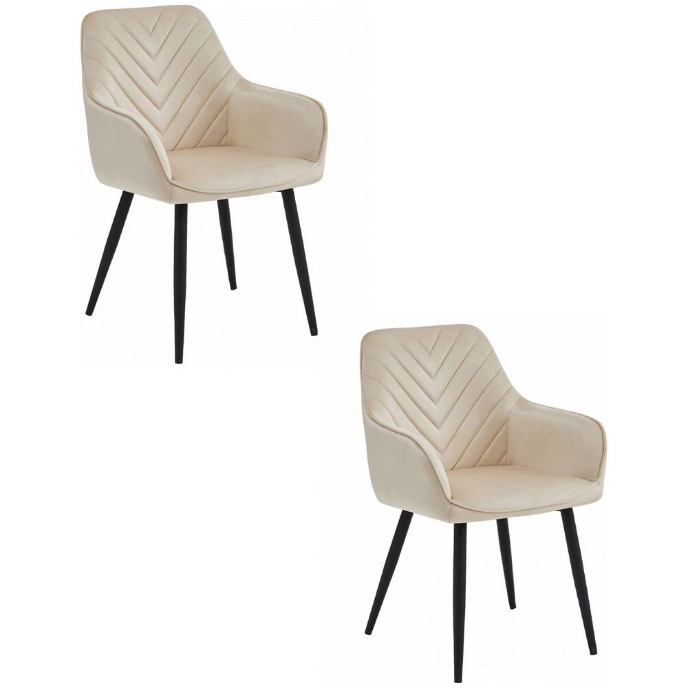 Sedia WAAV - Elegante velluto beige per soggiorno x 2 - Foto 1