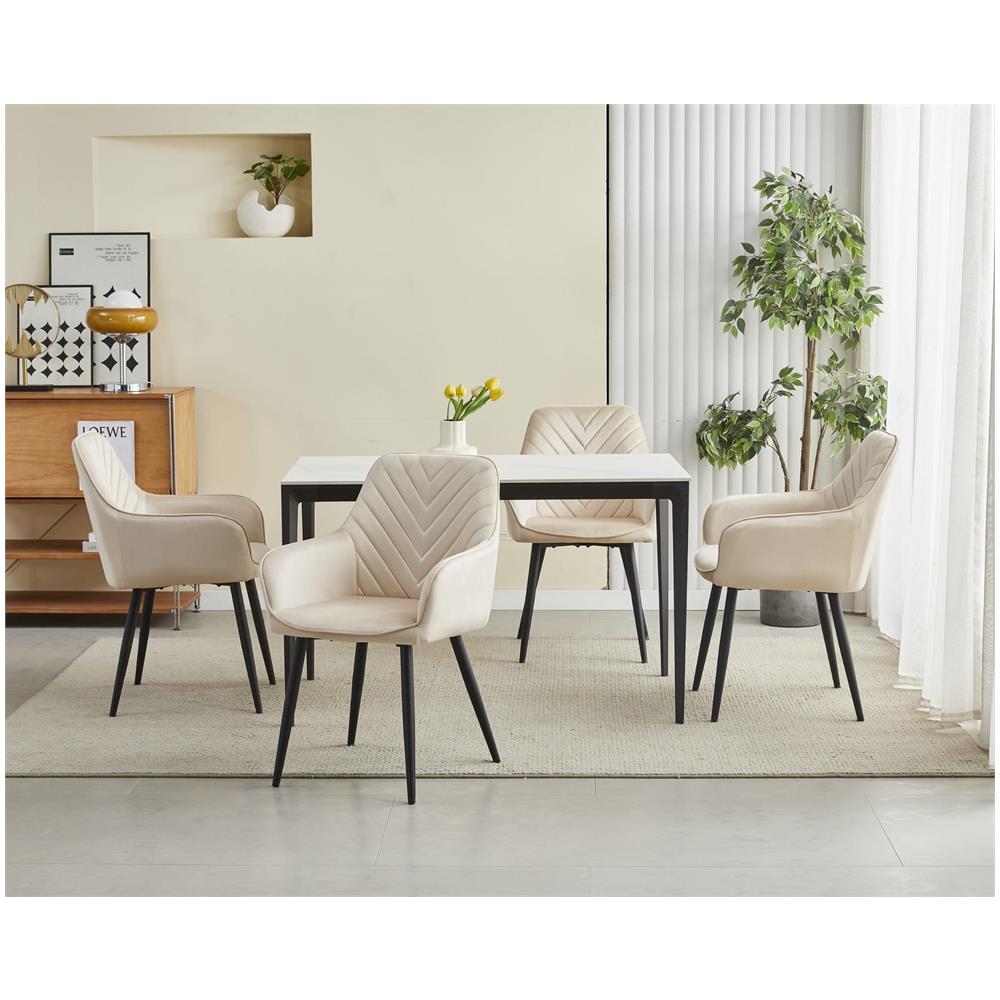 Sedia WAAV - Elegante velluto beige per soggiorno x 2 - Foto 9