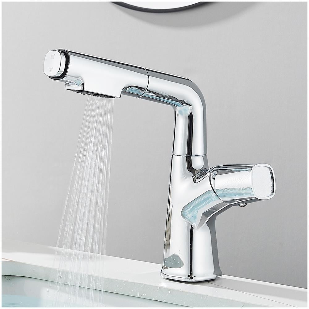 Rubinetto per lavabo da bagno, Blackswan, tipo M349, modello cromato sollevabile, con due modalità, misura 24 cm - Foto 1