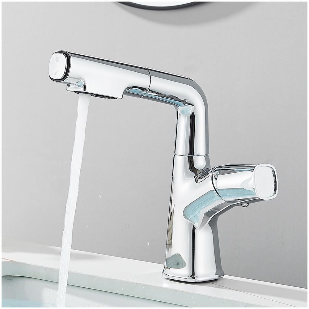 Rubinetto per lavabo da bagno, Blackswan, tipo M349, modello cromato sollevabile, con due modalità, misura 24 cm - Foto 2