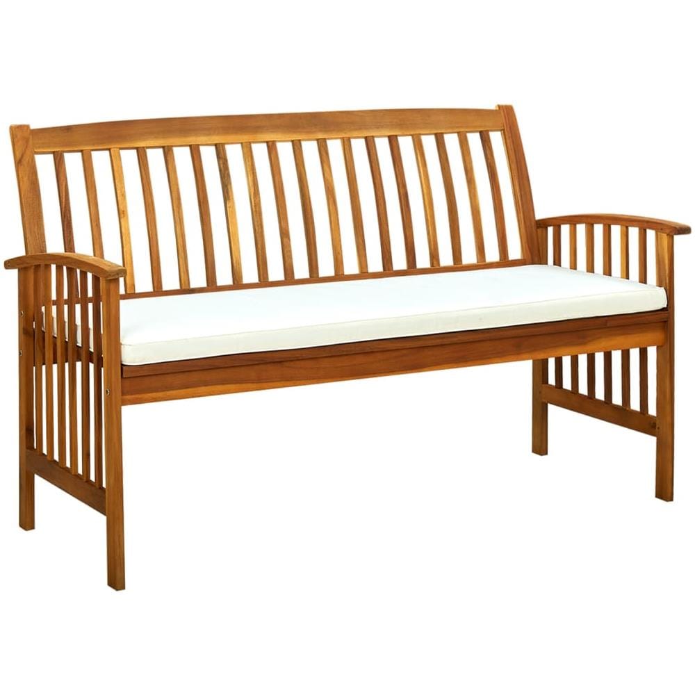 Panchina da Giardino con Cuscino 147cm Legno Massello di Acacia - Foto 1