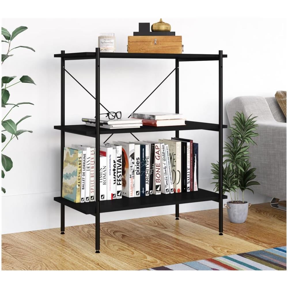 Scaffale con 3 Mensole Nero 80x40x92 cm - Foto 1