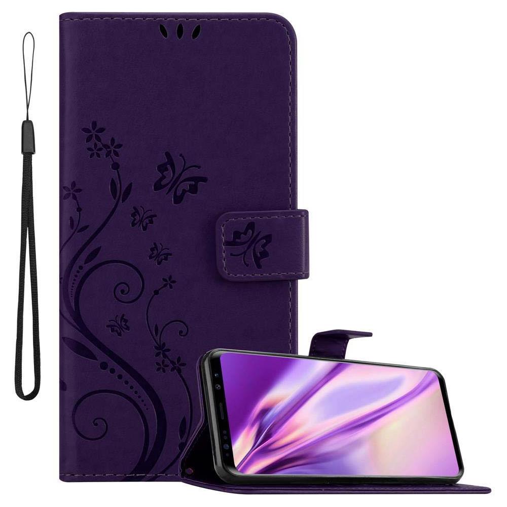 Custodia Compatibile Con Samsung Galaxy S9 Plus In Lilla Scuro Fiore - Coperchio Protettivo In Design Floreale Con Chiusura Magnetica, Funzione Stand E Slot Per Carte - Foto 1