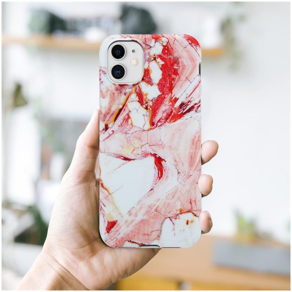 Custodia Compatibile Con Apple Iphone 11 In Marmo Rosa Bianco No. 20 - Coperchio Protettivo In Silicone Tpu Con Motivo A Mosaico - Foto 7