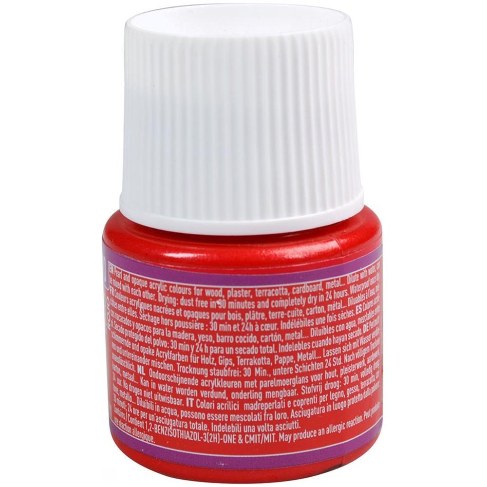 Pittura Acrilica Opaca Perlata - Rosso - 45 Ml - Foto 1