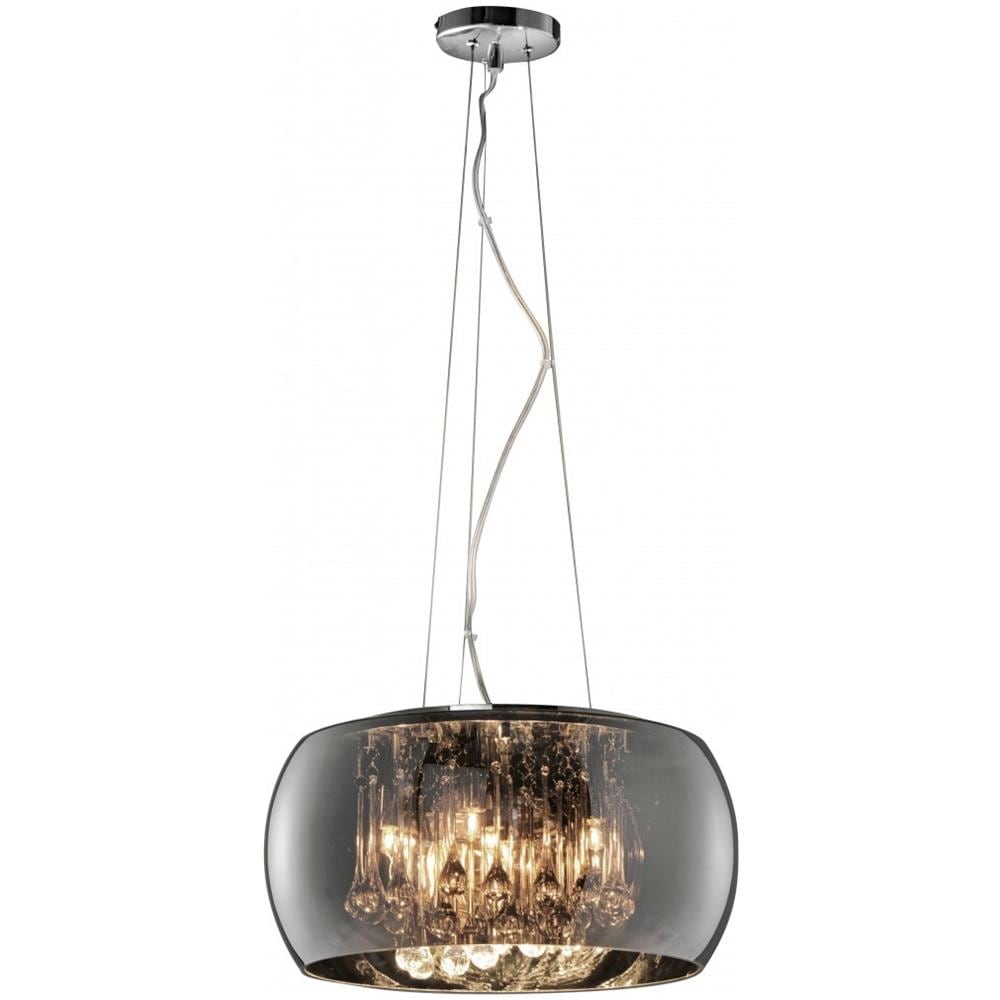 Vapore Sospensione Vetro Cromo Con Pendagli Vetro Dimmerabile D. 40cm - Foto 1