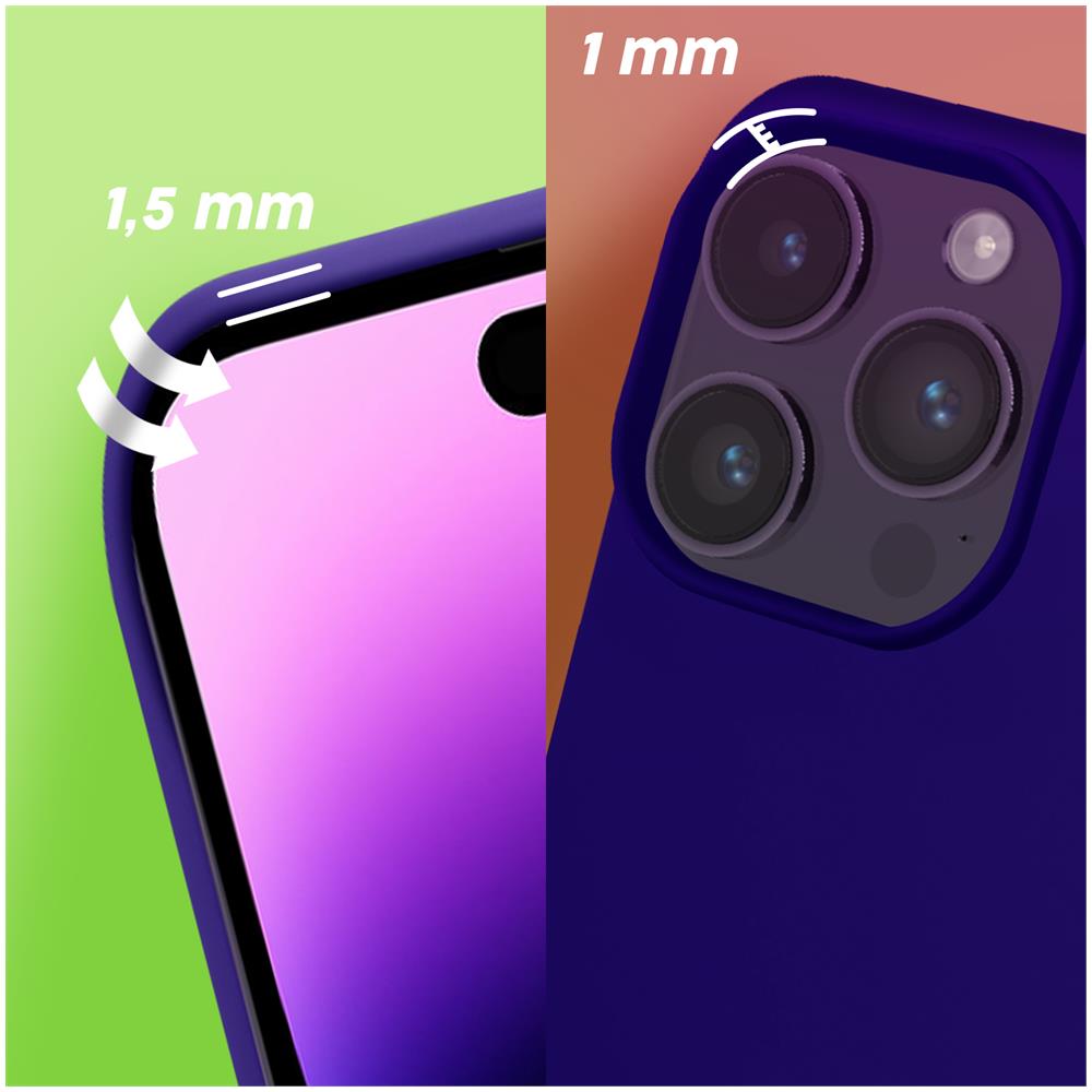 Cover Per Iphone 14 Pro Max Ibrida Semirigida Sottile Leggera Viola - Foto 4