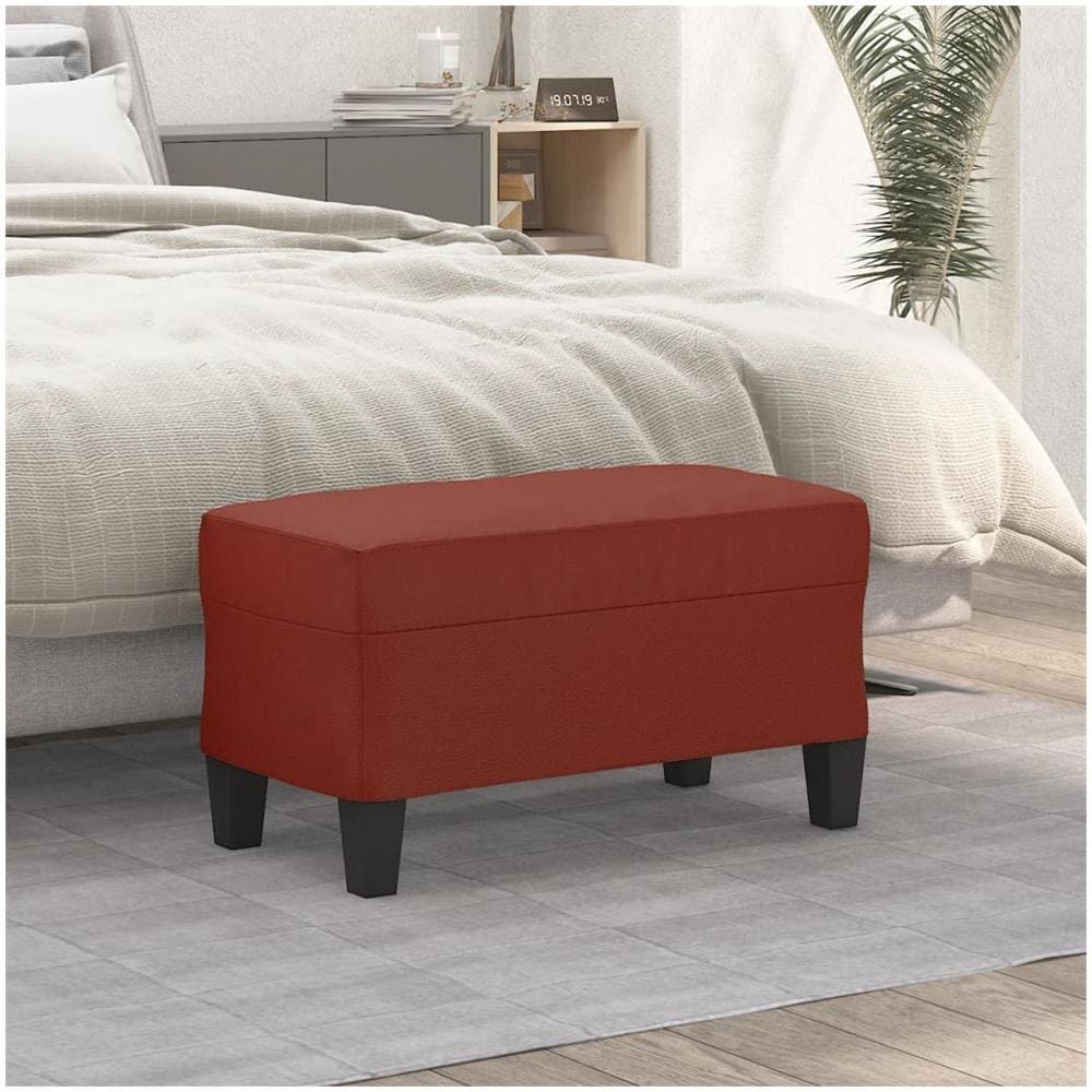 Panca Rosso Vino 70x35x41 Cm In Similpelle - Foto 1