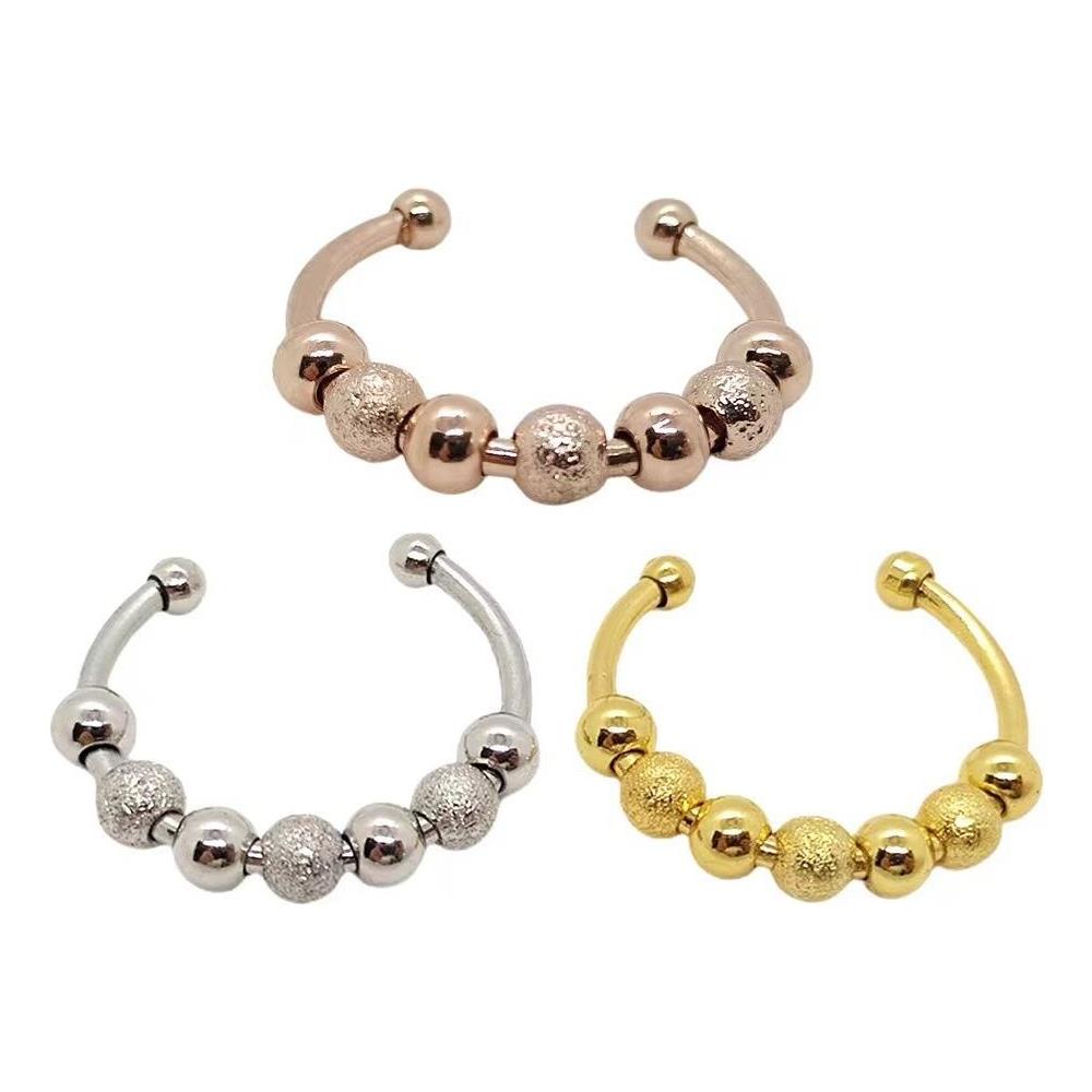 Anelli Antistress Regolabili Con Perline Girevoli, Confezione Da 3 Multicolor - Foto 1