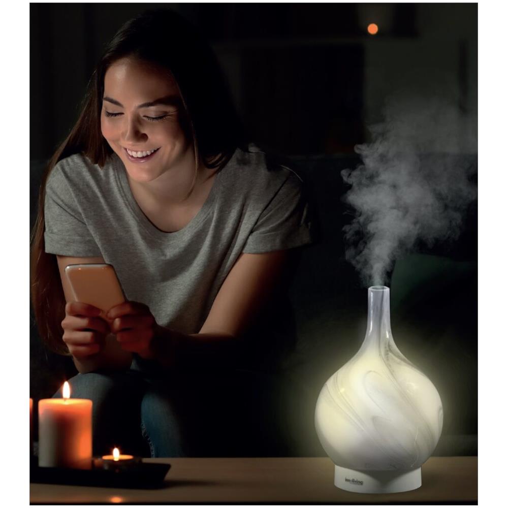 Diffusore D'aroma Ad Ultrasuoni 150ml- ""marble"" Bianco Inn-773wu - Foto 4