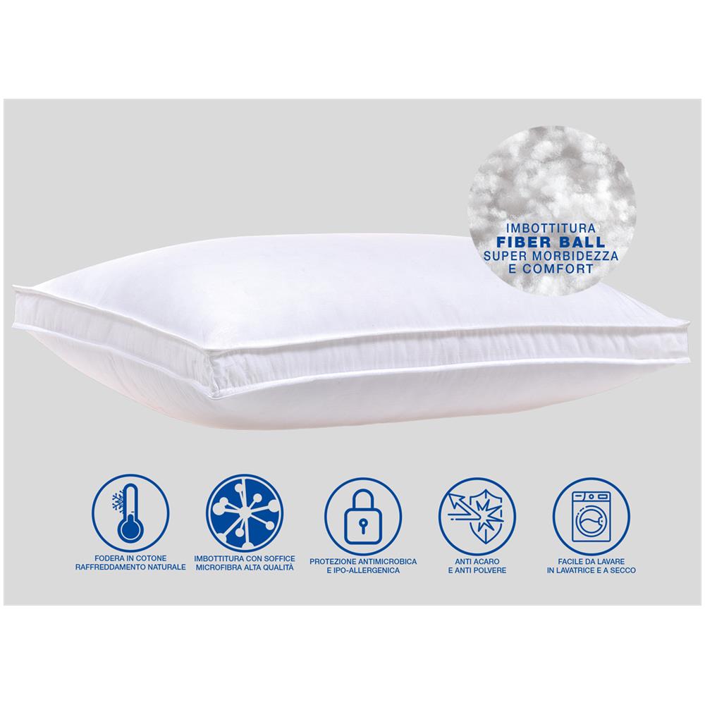 Guanciale Cuscino Letto 50x80cm  Traspirante Confortevole Majestic   - Foto 2