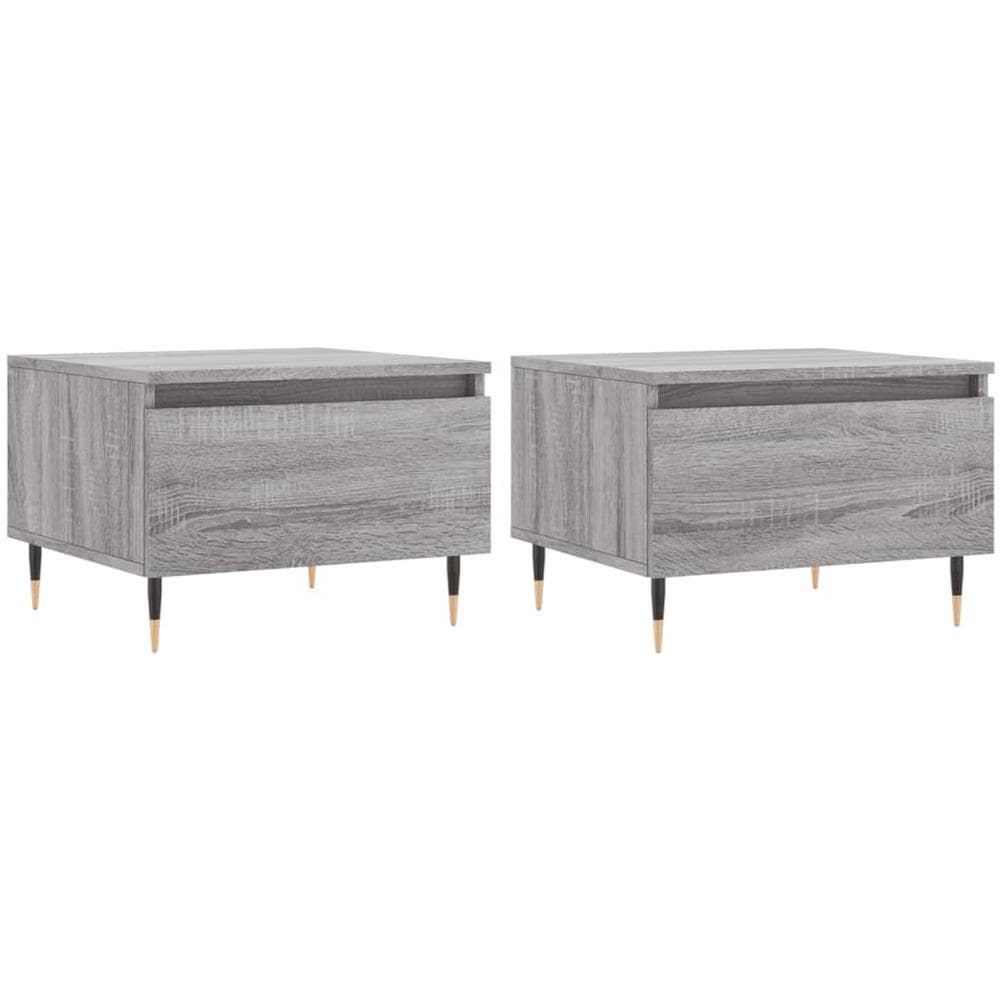 Tavolini Salotto 2pz Grigio Sonoma 50x46x35cm Legno Multistrato - Foto 2