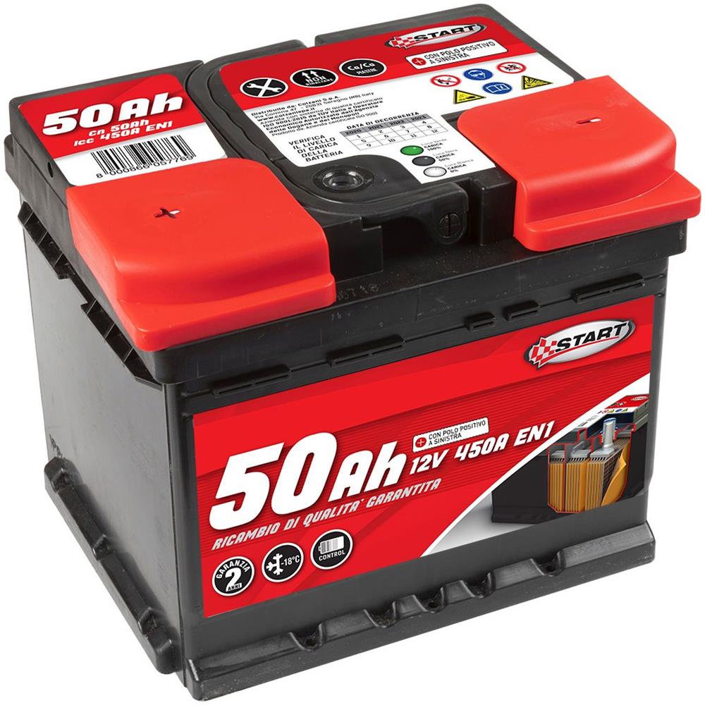Batteria Auto 50ah 12v 450a Polo Positivo Sinistro Cassetta L1b - Foto 1