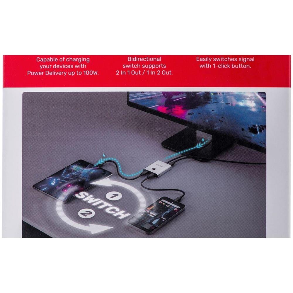 Zwei-wege Signalschalter Usb-c, 2 In 1 Out 4k (d1078a) - Foto 7