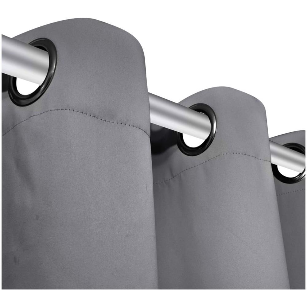 2 Pz Tende Oscuranti Con Occhielli In Metallo 135x175 Cm Grigie - Foto 4
