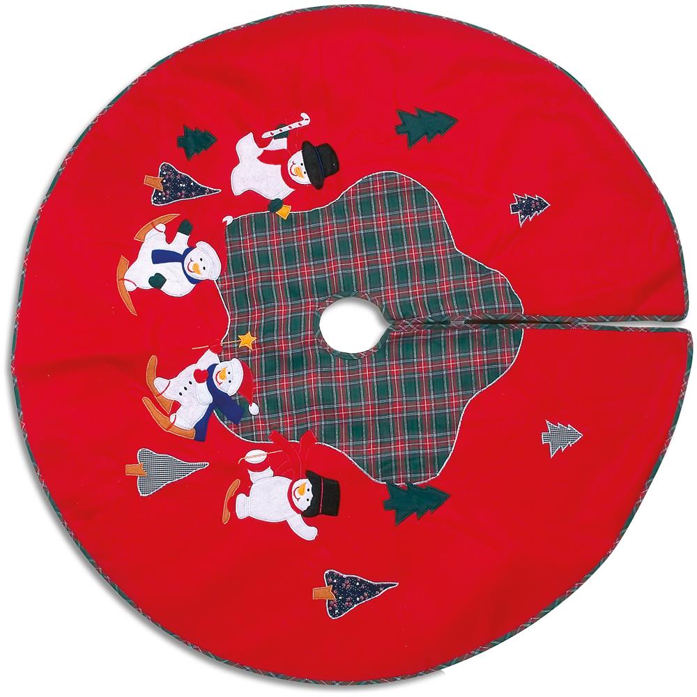 Tovaglia Natalizia Per Albero «pupazzi Di Neve» - Foto 1