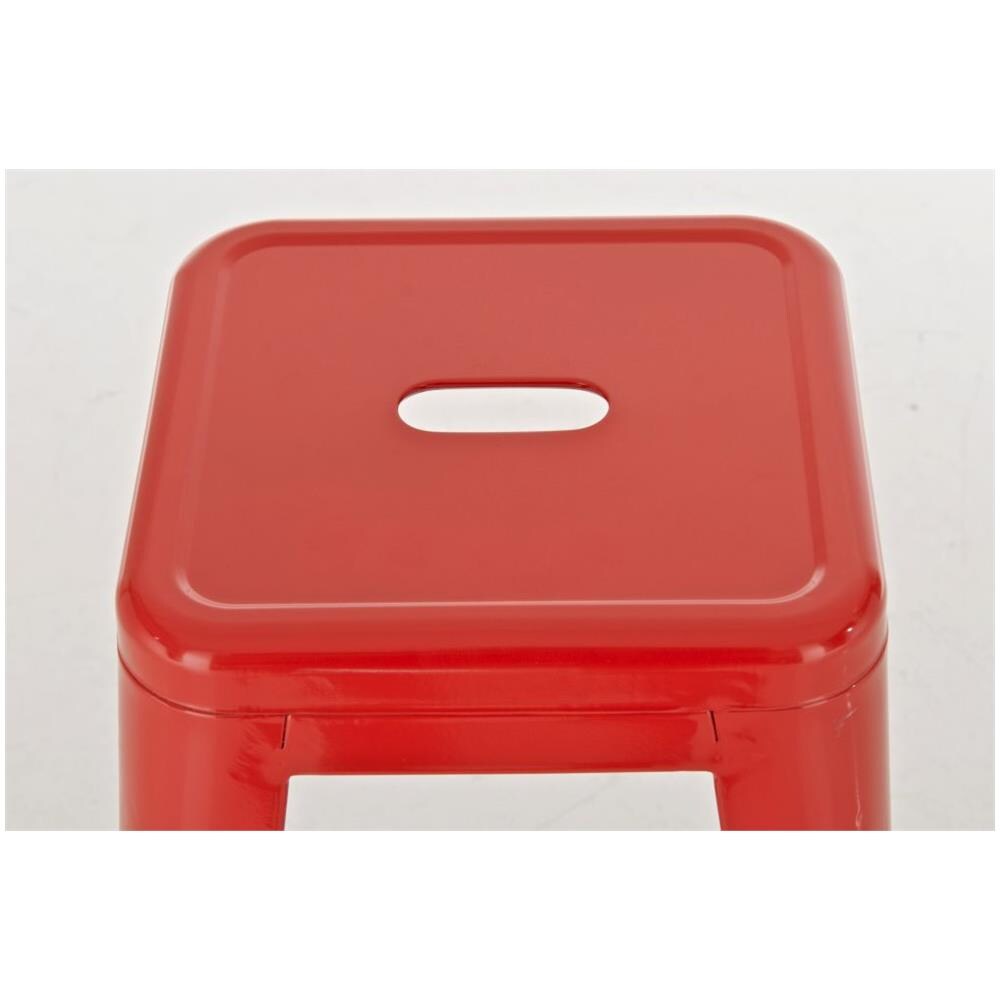 Set 2 Sgabelli Bar Joshua in Metallo I Coppia Sgabelli Industriali Scandinavian Senza Schienale Impilabili I 2 Sgabelli da Bancone H 77 cm Rosso - Foto 2