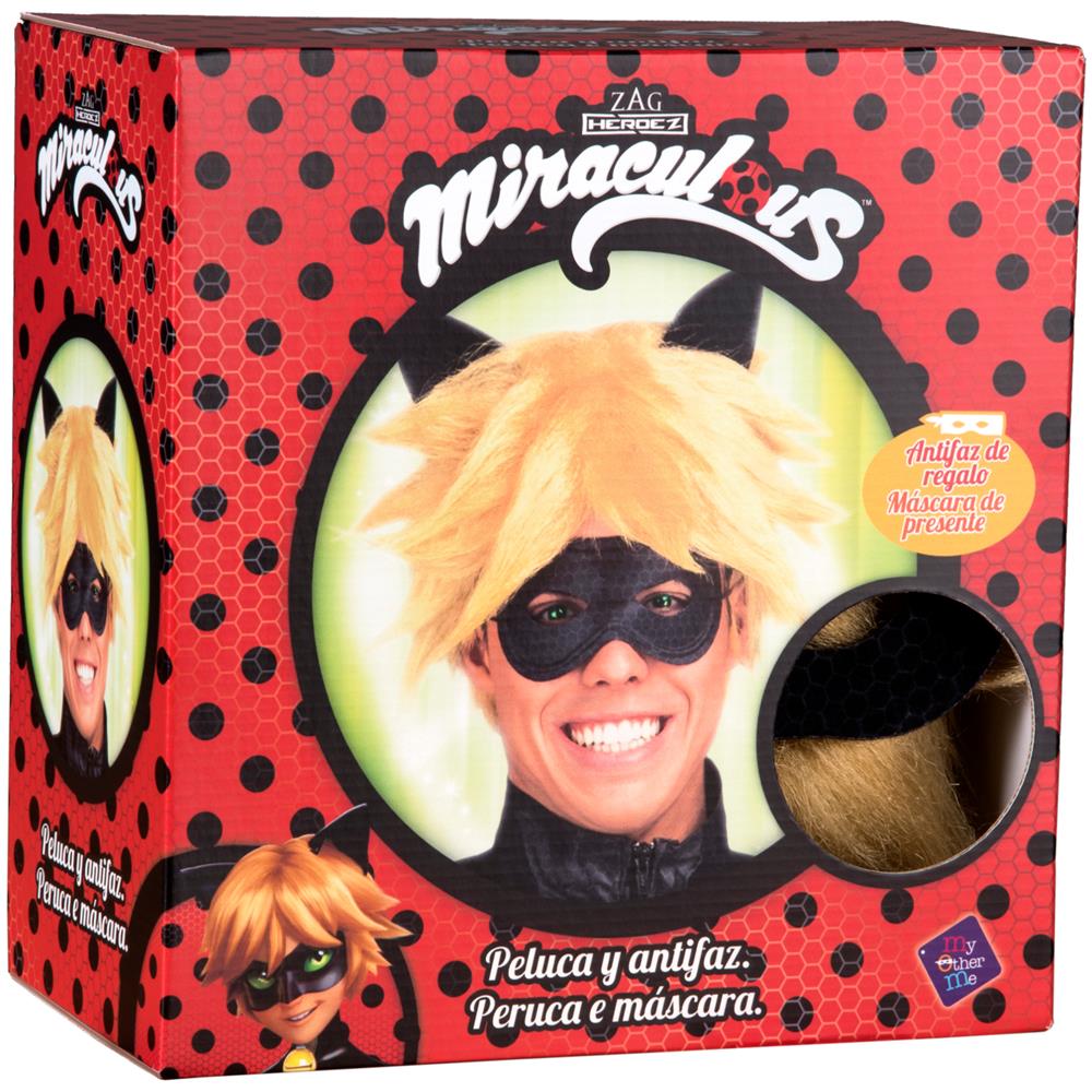 Cofanetto Parrucca E Maschera Chat Noir Adulto - Foto 2