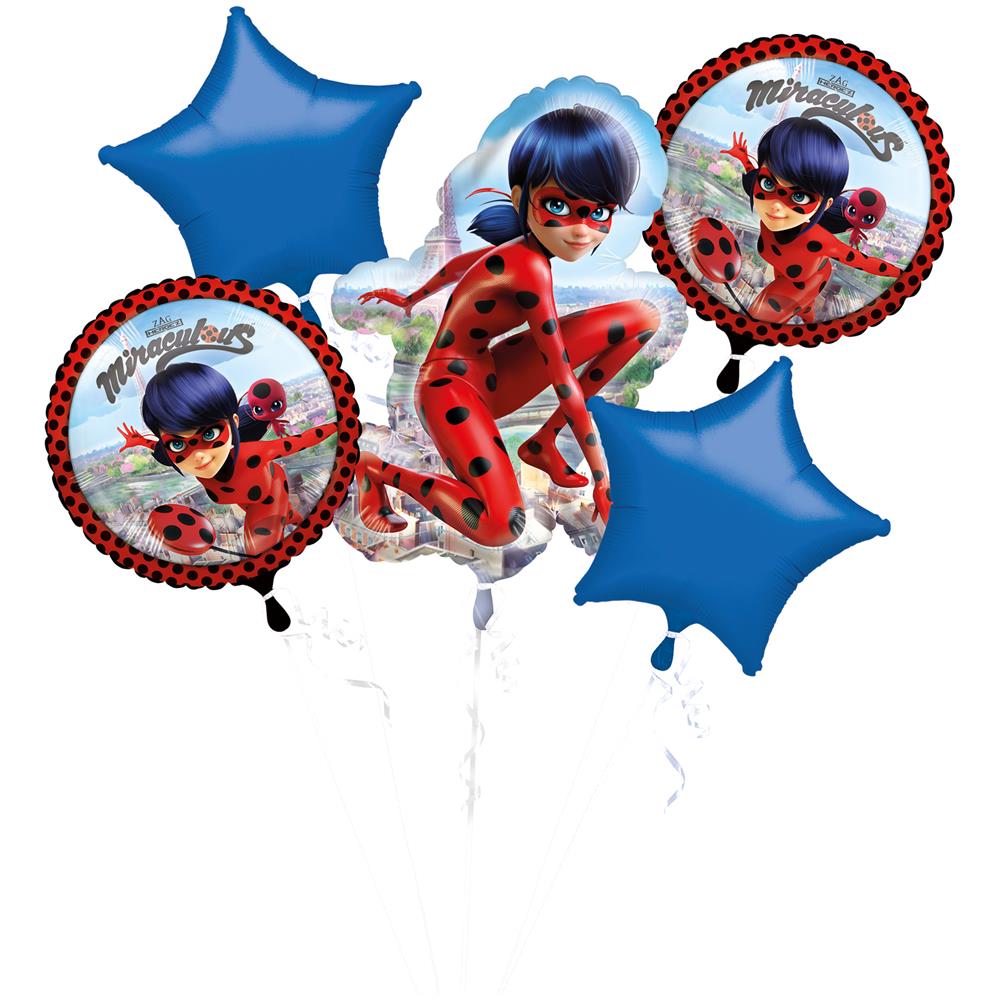 Amscan - Bouquet 5 Palloncini Alluminio Ladybug - Foto 1