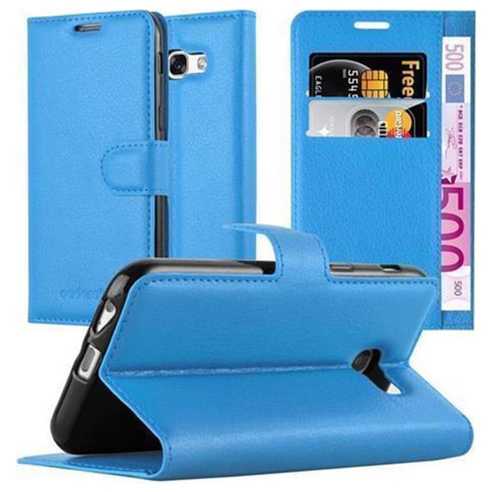 Custodia Compatibile Con Samsung Galaxy A3 2017 In Pastello Blu - Coperchio Protettiva Con Chiusura Magnetica, Funzione Stand E Tasca Per Le Carte - Foto 1