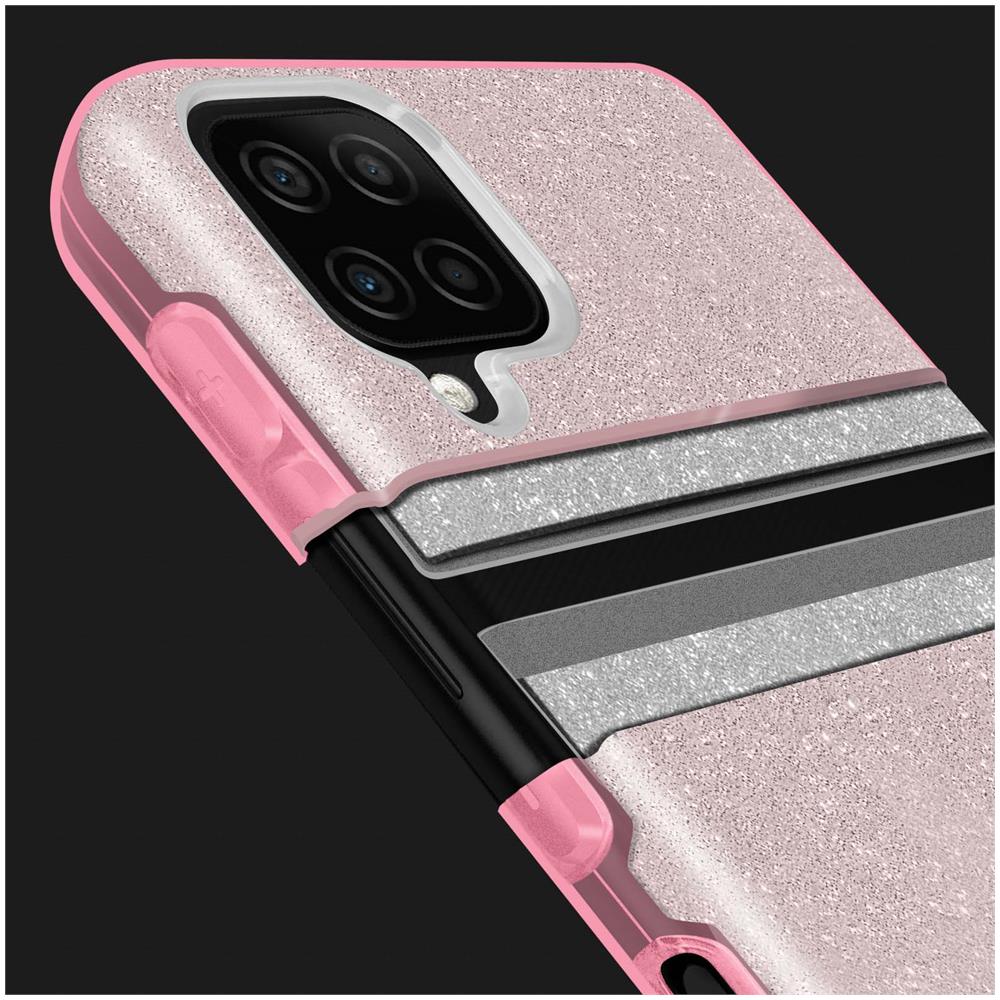 Cover Semirigida Samsung Galaxy A12 In Silicone Con Paillettes Rosa - Foto 5