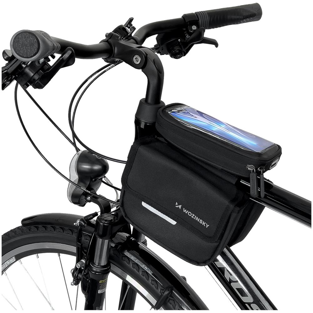 Telaio Bici Borsa Bicicletta Borsa Impermeabile Telefono Custodia 1.5l Nero (wbb26bk)  - Foto 1