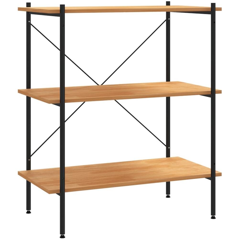 Scaffale con 3 Mensole Nero e Rovere 80x40x92 cm - Foto 2