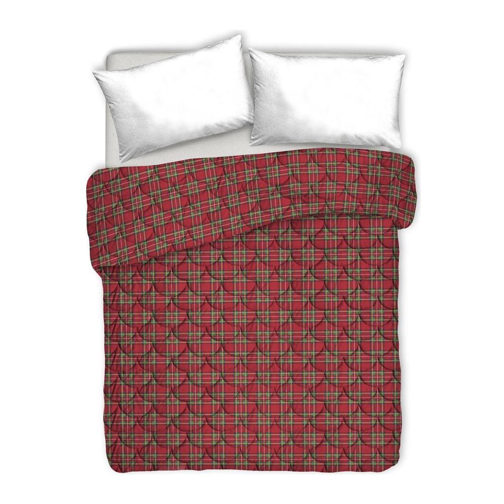 Copripiumino In Flanella Di Cotone BIANCHERIAWEB - Design Tartan Con Cervo, Singolo, Colore Beige | Made In Italy - Foto 12