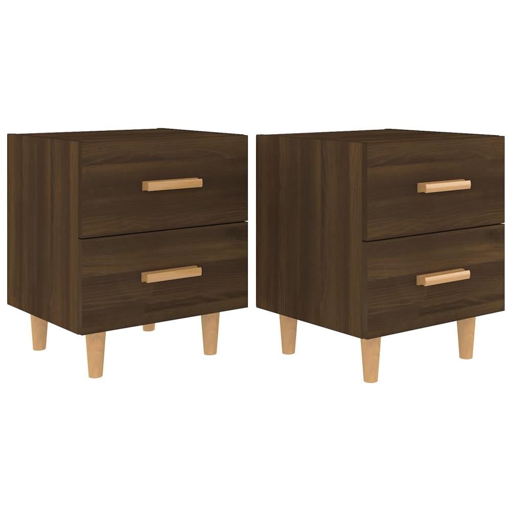 Comodini 2 Pz In Rovere Marrone 40x35x47,5 Cm - Foto 1