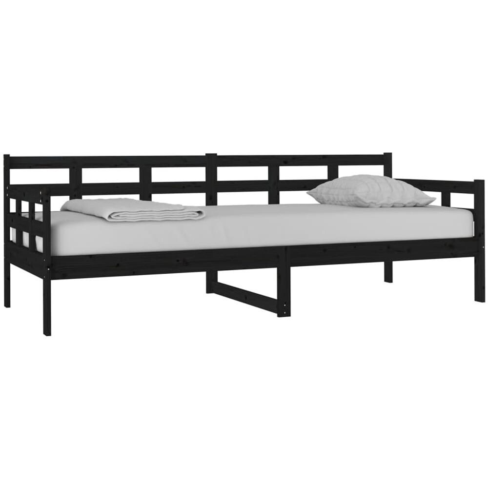 Dormeuse Nera In Legno Massello Di Pino 80x200 Cm - Foto 3