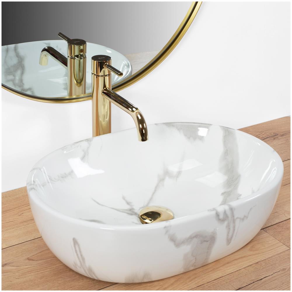 Lavabo Da Appoggio Rea Amelia Marmo Shiny - Foto 2