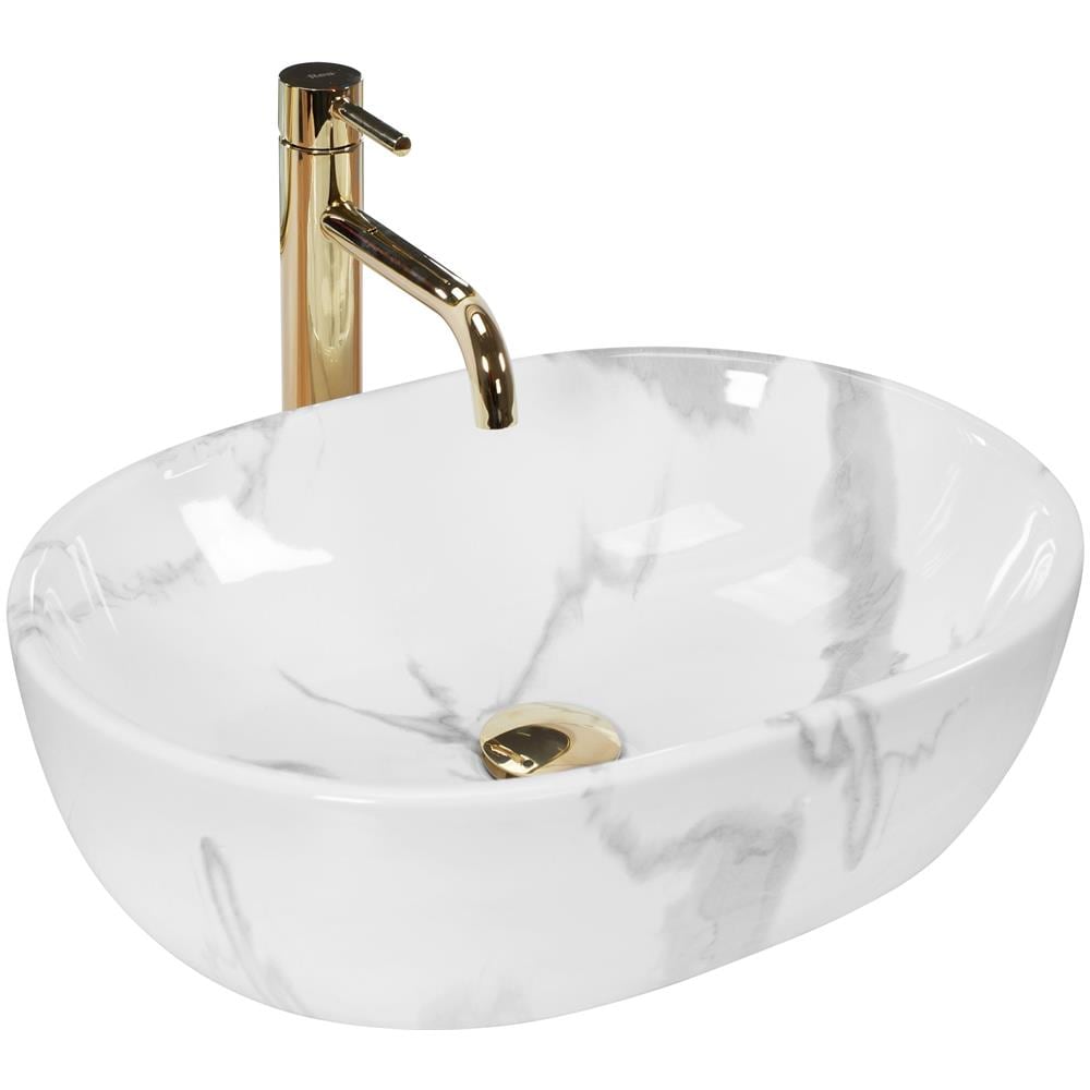 Lavabo Da Appoggio Rea Amelia Marmo Shiny - Foto 1