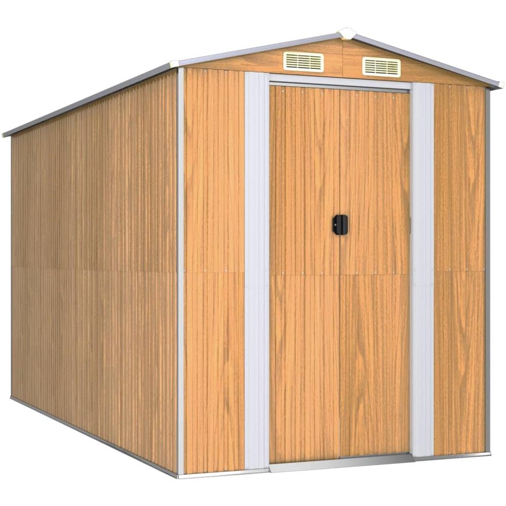 Capanno Giardino Marrone Chiaro 192x357x223cm Acciaio Zincato - Foto 2