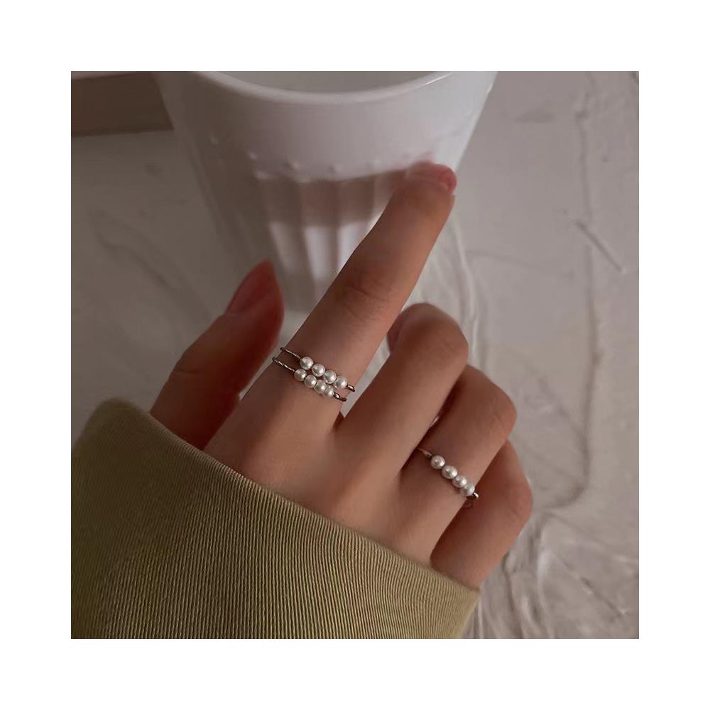 Anello Antistress Regolabile Con Perline Girevoli Silver S - Foto 2