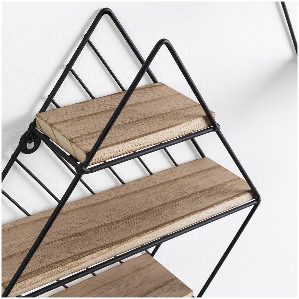 Set Di 2 Mensole Da Muro Diamante In Metallo Nero - Foto 2