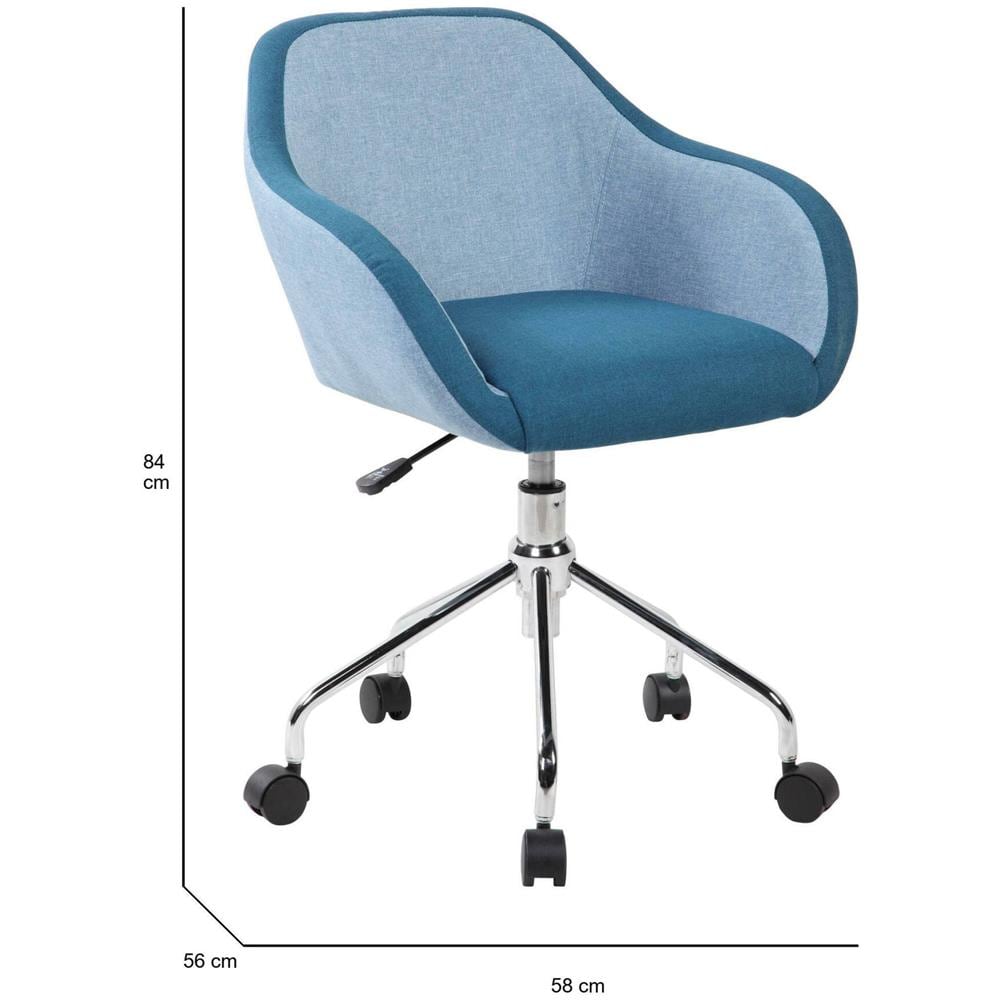 Sedia Da Ufficio Mandurah, Poltrona Operativa Da Ufficio, Seduta Ergonomica Da Ufficio, 56x58h77/84 Cm, Blu - Foto 2