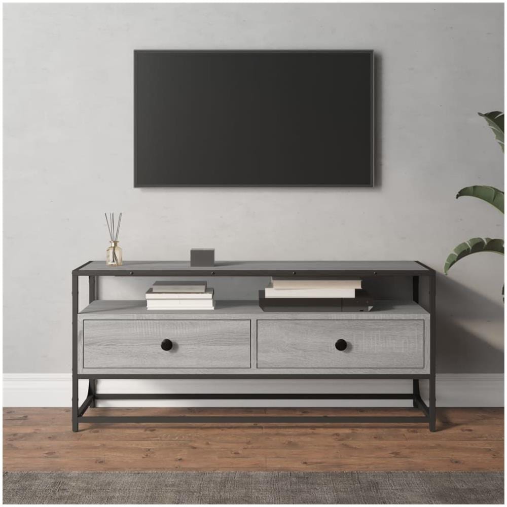 Mobile Porta Tv Grigio Sonoma 100x35x45 Cm In Legno Multistrato - Foto 1
