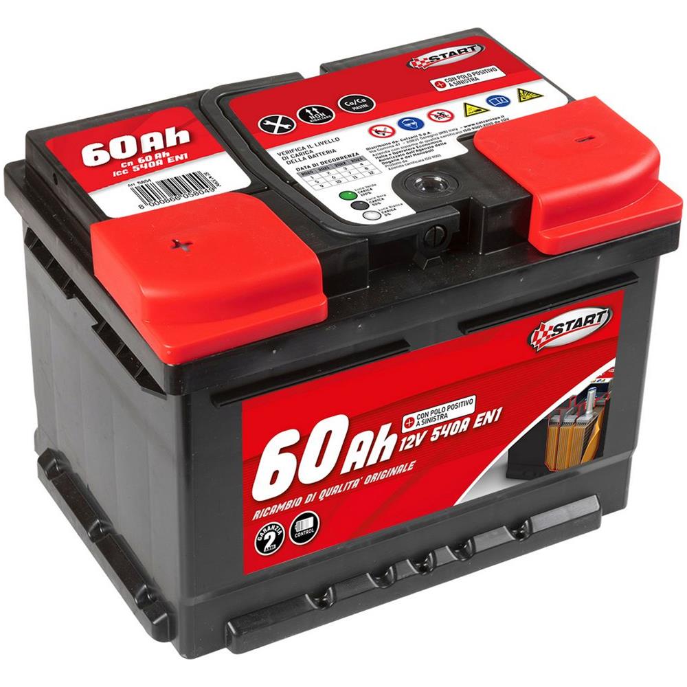 Batteria Auto 60ah 12v 540a Polo Positivo Sinistro Cassetta L2 - Foto 1