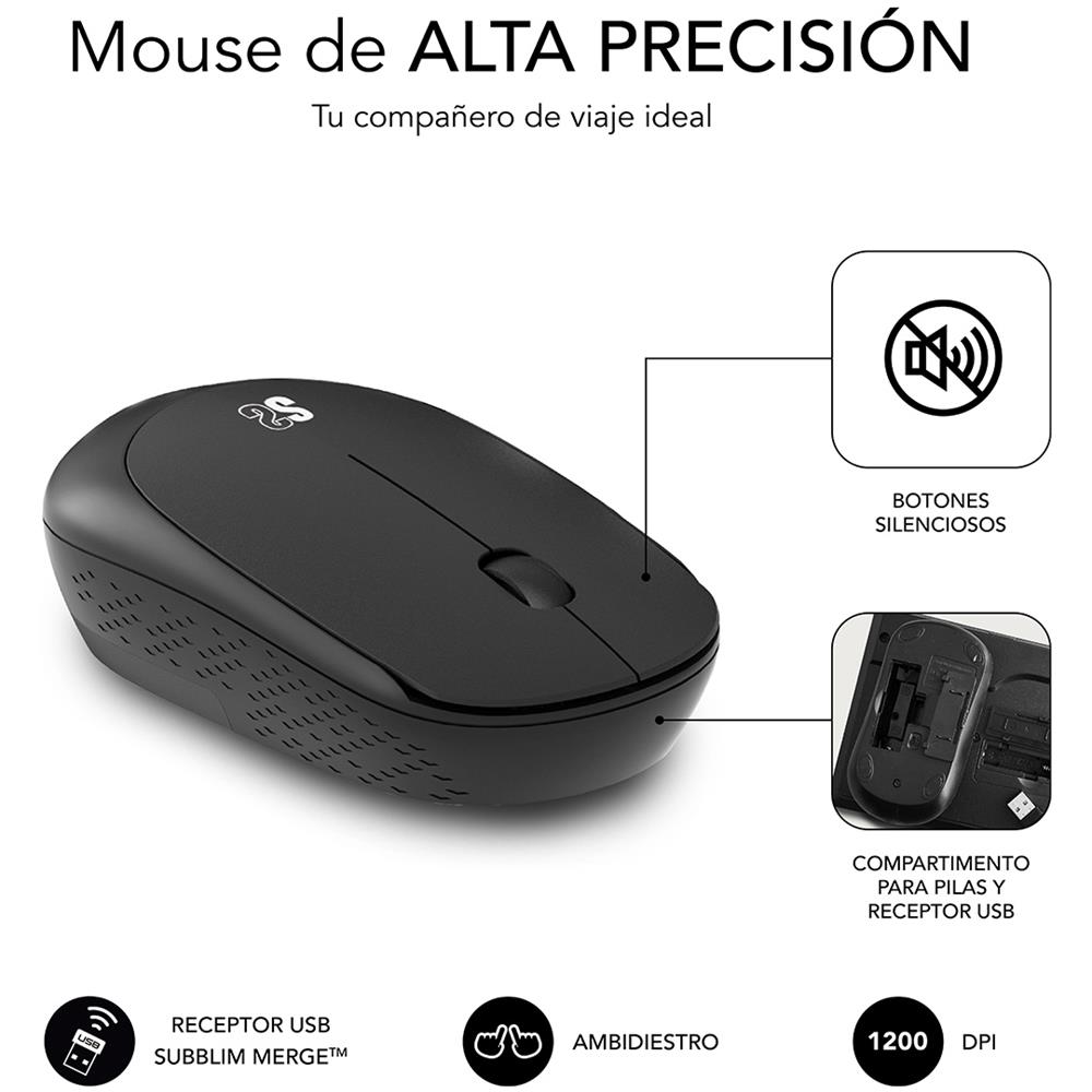 Tastiera e Mouse USB SUBKBC-CSSW10  per Casa e Ufficio (Layout Spagnolo) Colore Nero - Foto 4