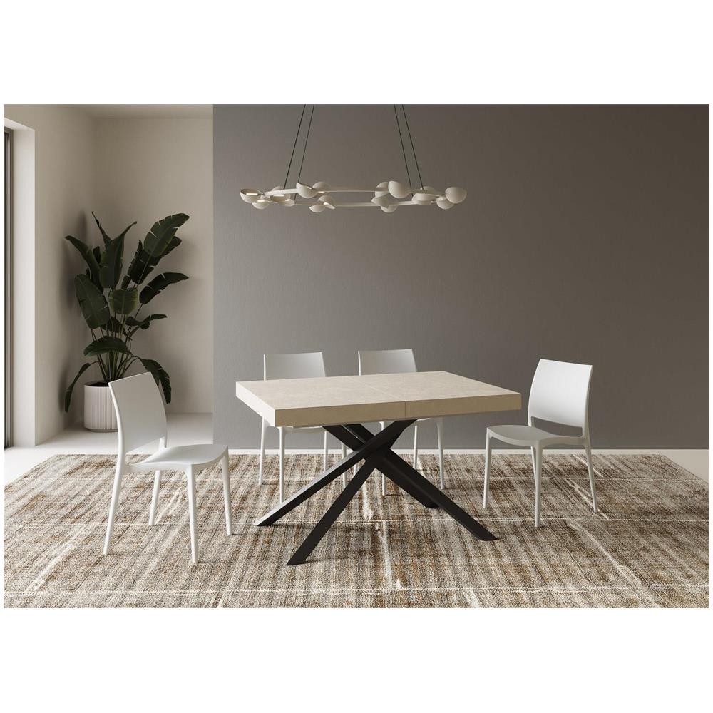 Tavolo allungabile 90x120/224 cm Karida cashmere gambe antracite - Foto 2