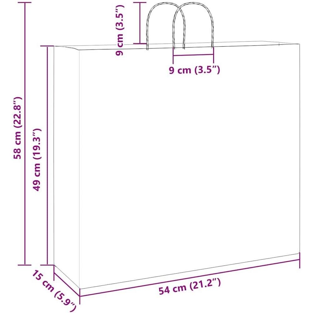 Sacchetti di Carta 250 pz con Manici Bianchi 54x15x49 cm - Foto 10