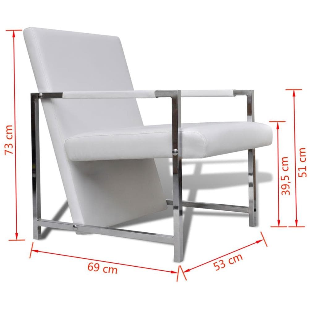 Set 2 Pz Poltrona A Cubo Bianca Con Gambe Cromate - Foto 17