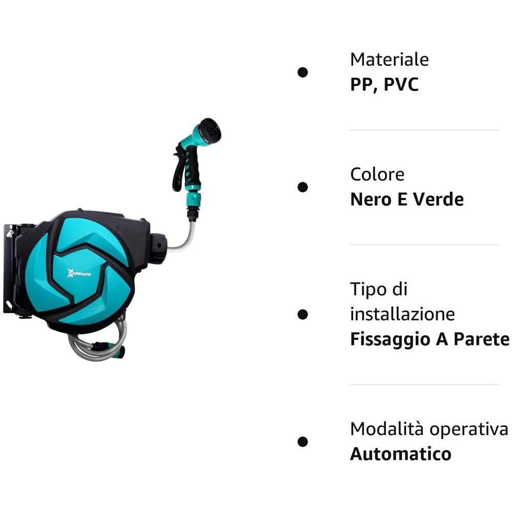 Avvolgitubo da Giardino Automatico Fissaggio a Parete Orientabile con Tubo da 10 metri - Foto 10