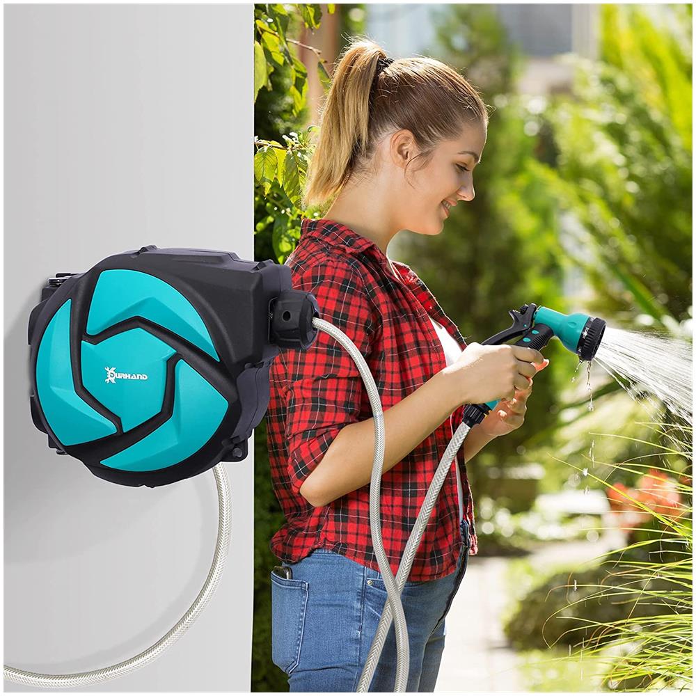 Avvolgitubo da Giardino Automatico Fissaggio a Parete Orientabile con Tubo da 10 metri - Foto 2
