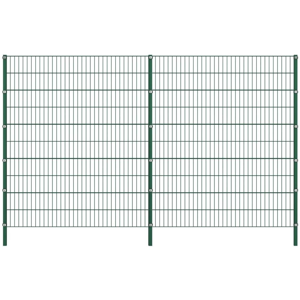 Pannello Di Recinzione Con Pali In Ferro 3,4x2 M Verde - Foto 1