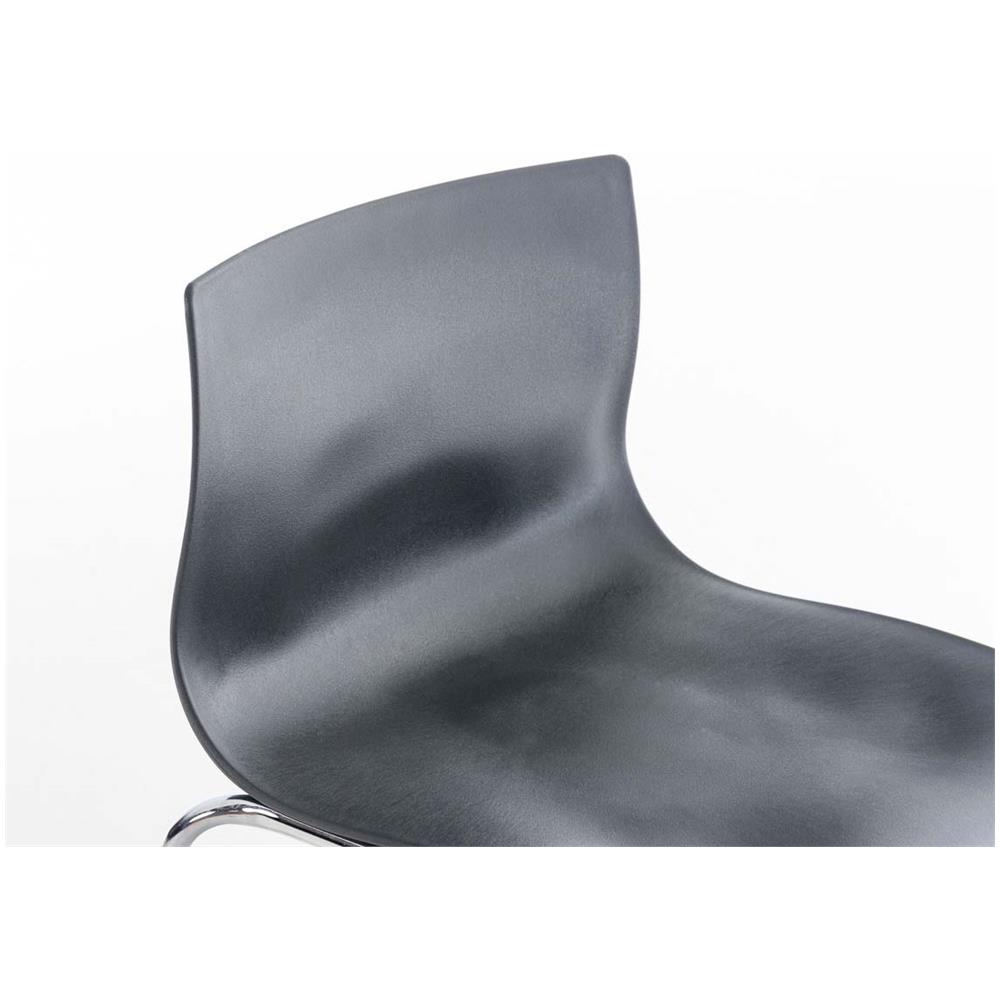 Sgabello Bar Hoover in Polipropilene I Sgabello Alto Design 4 Gambe in Metallo | Sedia Sgabello Impilabile con Schienale I Sgabello Bancone H 76 CM Grigio Base Cromata - Foto 5