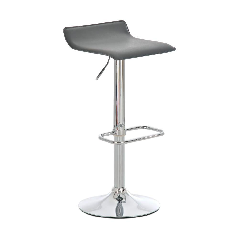 Sgabello Bar Dyn Imbottito In Similpelle I Sedia Bancone Regolabile 60-78 CM I Sgabello Alto Girevole 360° Con Schienale Accennato E Poggiapiedi Grigio - Foto 1
