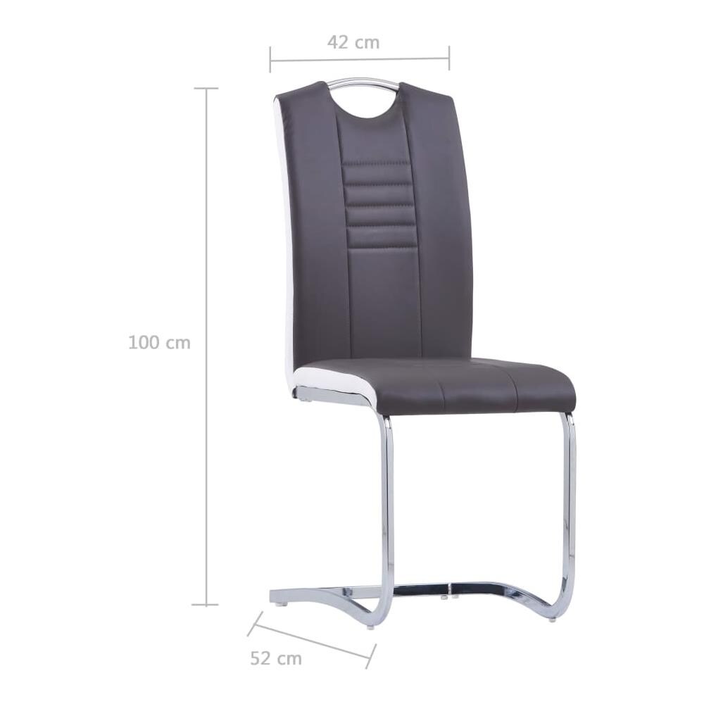 Sedie Da Pranzo 2 Pz Grigie In Similpelle - Foto 6