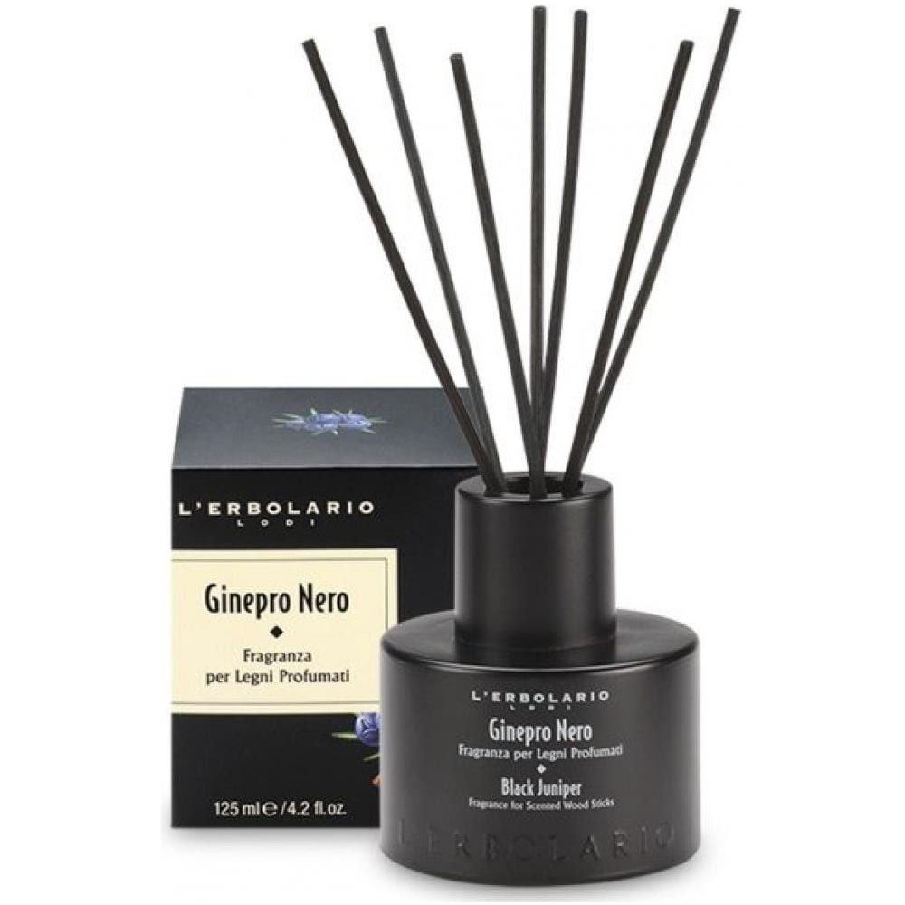 L 'erbolario Nero Spandiprofumo Ratan Bastoncini In Legno Di Ginepro, 8-count - Foto 1